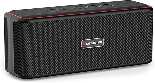 Monster Shock Plus Bluetooth Speaker, Portable Speaker with 40W Stereo Sound, 20H Playtime, Bluetooth 6.0, Support AUX, TF, Wireless Stereo Pairing, IPX6 Waterproof Speaker for Home, Outdoor, Travel