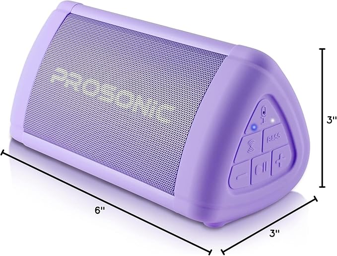 Prosonic BT3 Portable Wireless Bluetooth Speaker with 10W Stereo Sound & Bass Boost -Rich Sound & Intense Bass -Bluetooth 5.0 -Microphone -IPX5 - in & Outdoor Speaker (Purple)