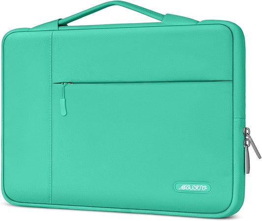 MOSISO Laptop Case 13.3 inch, 13-13.3 inch Laptop Sleeve with Handle Compatible with MacBook Air/Pro 13/Pro 14 M5 M4 M3 M2 M1,HP Dell ASUS Lenovo, Polyester Multifunctional Computer Bag, Biscay Green