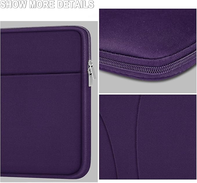 Laptop Sleeve Case 14 inch, Slim Traveling Laptop Cover with Zippered Pocket, Shockproof Protective Carrying Briefcase Computer Bag for 14" MacBook Air/Pro, HP, Dell, Lenovo, Acer, Dark Purple