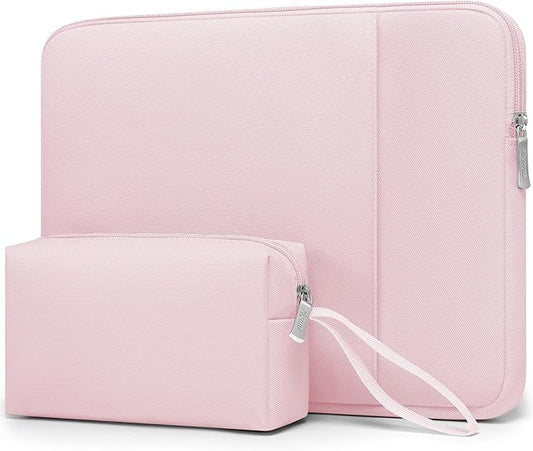 HYZUO 14-15 Inch Laptop Sleeve Bag Set for MacBook Air 15 M5 A3448 M4 M3 M2 2026-2023, MacBook Pro 15, XPS 14/15 Plus, 15" Surface Laptop, Notebook Case for 14" HP Lenovo Asus Acer, Pale Pink