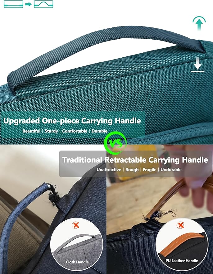 HYZUO 13.3-14 Inch Laptop Bag Sleeve for MacBook Pro 14 M5 M4 M3 M2 M1 Pro/Max A3426 A3427 2026-2021, MacBook Air/Pro 13.3, 13.8"-13.5" Surface Laptop/Book, Notebook Case for 13" Dell HP, Dark Green
