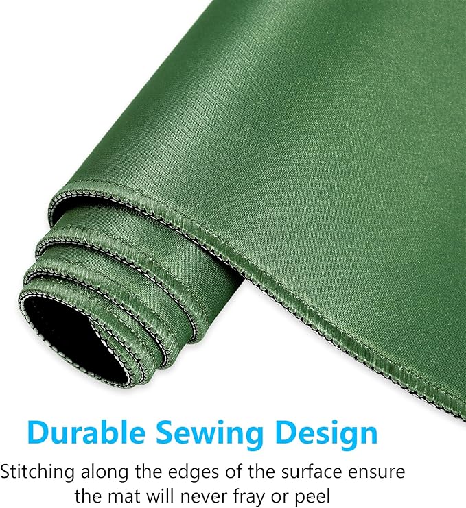 Dapesuom Large Gaming Mouse Pad, Extended Mouse Mat with Stitched Edges, Full Size Keyboard Pad with Non-Slip Base, Big XXL Computer Desk Mats for Gamer, Laptop, Office, 35.5 x 15.7in, Forest Green