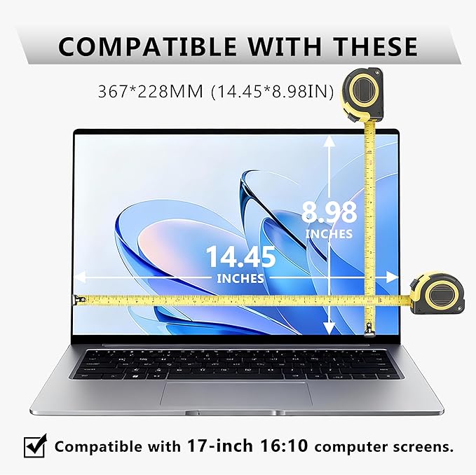 2Pack 17" Universal Laptop Screen Protector Tempered Glass Compatible with HP/Dell/Acer/ASUS/Samsung/Lenovo/MSI/Toshiba/LG/Razer Blade 16:10 Aspect Ratio Screen, Bubble Free,Anti Scratch Ultra-Clear