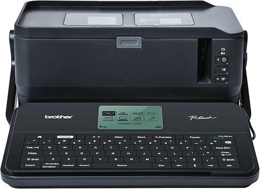 Brother P-touch Label Maker, Commercial/Lite Industrial Portable Labeler, PTD800W, Wi-Fi-Mobile-PC Connectivity, Extra-Wide Multi-Line Labeling, Links to Excel, Black