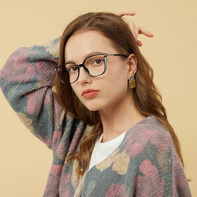 GUDVUE Blue Light Glasses For Woman, Computer Reading/Gaming/Phones Glasses, Anti Glare/UV400/Eye Strain