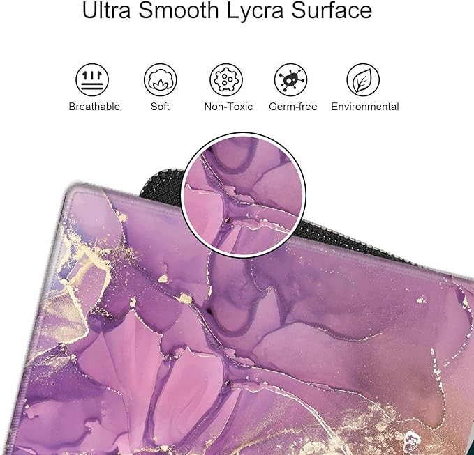 Gaming Mouse Pad for Desk Mat 12x24 Purple Marble Mousepad Large XL Desk Pad Long Extended Computer Mat Big XXL Mouse Mat for Wireless Mouse Non Slip Work Girl