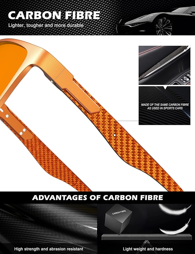 ANYLUV Carbon Fiber Reading Glasses for Men Women, Blue Light Blocking Computer Readers, Anti Glare Spring Hinge