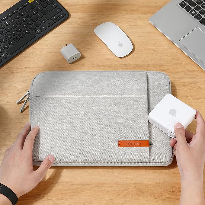 Lacdo Laptop Sleeve Case for 14 inch MacBook Pro M5 Pro/Max A3426 A3427 (2026), M5/M4/M3/M2/M1 A3434 A3112 A3401 A3185 A2918 A2992 2025-2021, 13.8 inch Microsoft Surface Laptop 7th Computer Bag, Gray