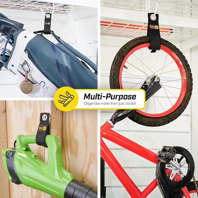 Heavy-Duty Wrap-It Storage Straps, Assorted 9 Pack - Hook and Loop Extension Cord Organizer Hanger, Cord Wrap Keeper, Cable Straps for Cords, Hoses, Rope, RV, Boat and Garage Storage and Organization - Image 4