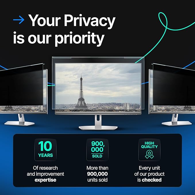 Acrylic 22 Inch Computer Privacy Filter for Widescreen Computer Monitors - 19.3" x 12.5"