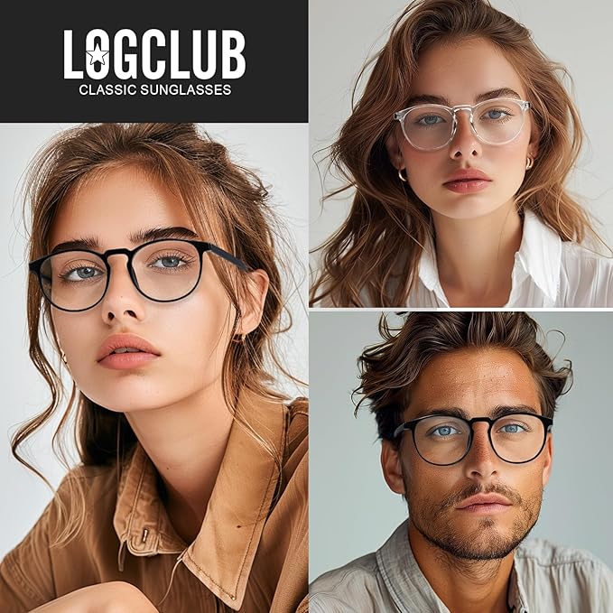 2 Pack Blue Light Glasses For Woman/Men Blue Retro Round Light Blocking Glasses