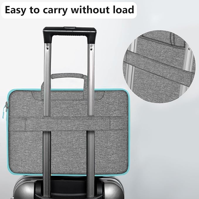 Hseok Laptop Shoulder Bag 13-14 inch Shockproof Water-Resistant HandBag with Small Case Compatible with MacBook Pro/Neo 14" M5/M4/M3/M2/M1, Mac Air/Pro 13.3", XPS 13/14, Most 13"-14" PC,DK gray-blue