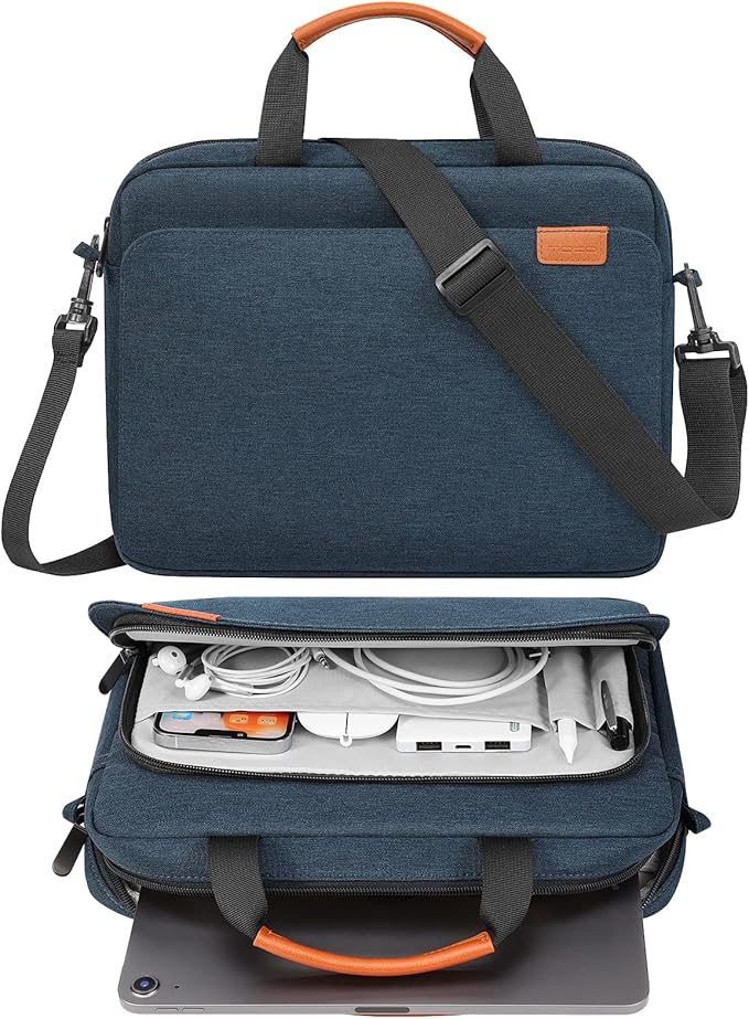 MoKo 13 Inch Tablet Sleeve Case Fits 13 Inch New iPad Pro M5 & Air M4 2026,iPad Pro 12.9 M2&M1,Surface Laptop Go 12.4,Galaxy Tab S8+/S9+ 12.4,Multi-Functional Pockets with Shoulder Strap, Indigo