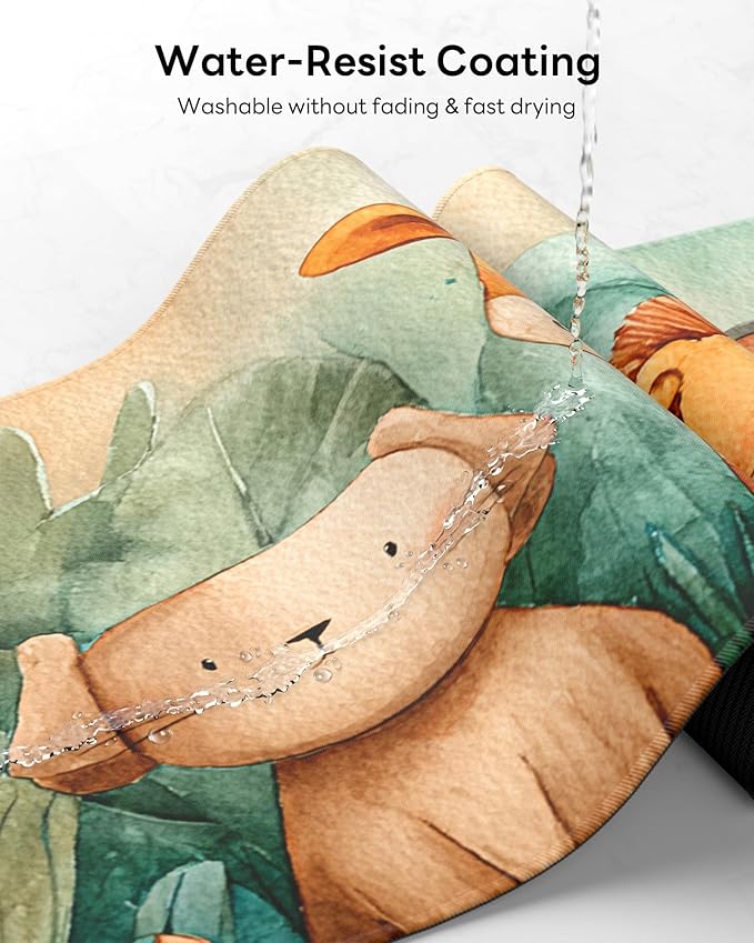 Jungle Mouse Pad, 31.5 x 11.8 Large Desk Mat with Stitched Edges & Non-Slip Base, Mousepad for Office, Home, Work