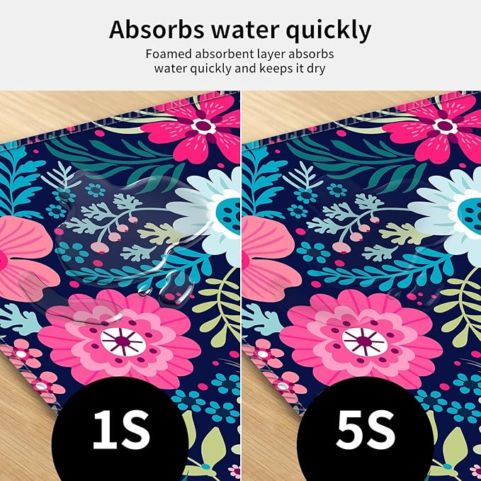 Desk Mat,Big Desk Pad,31.5 x 11.5in Extended Gaming Mouse Pad,Large Mouse Pad for Desk Rubber Base Mousepad with Stitched Edges,Keyboard Mouse Mat for Work Game Office Home - Beautiful Flowers