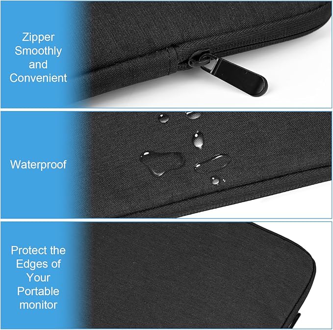 Ctemnpho 18.5 inch Portable Monitor Case Storage Bag, Portable Computer Cover Bag with Pocket Zipper for 17.3 inch Laptop Sleeve, Laptop Notebook Computer Gaming Display Protective Travel