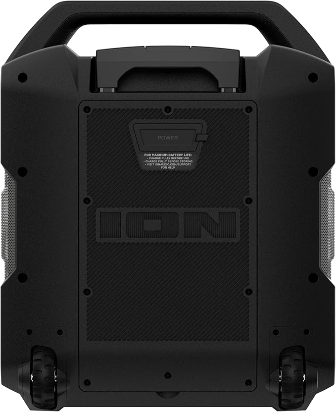 ION Block Rocker - Portable Bluetooth Outdoor Party Speaker with Karaoke Microphone, Battery, 4 Speakers, Radio, USB Port, App, Water-Resistant, 120W