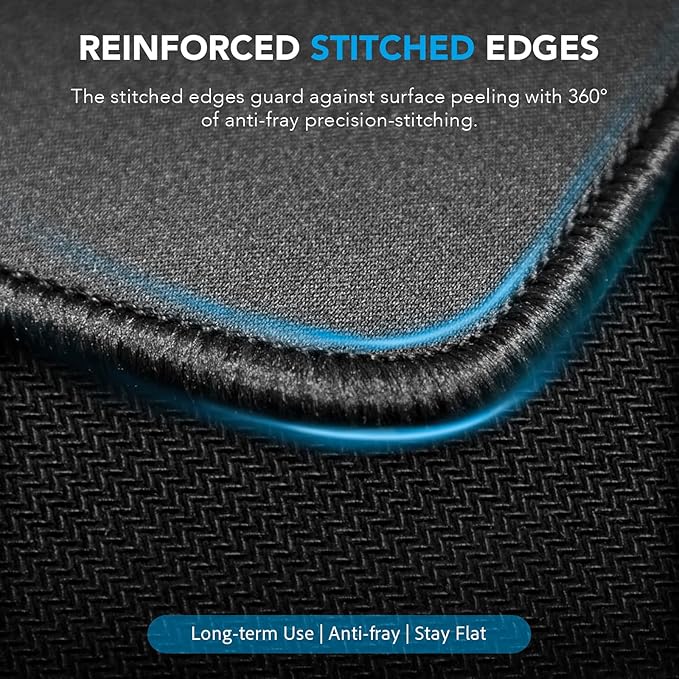 Large Mouse Pad, Desk Mat with Non-Slip Rubber Base, Waterproof Gaming Mousepad with Stitched Edges, XXL Computer Long Keyboard Mouse Mat for Gamer, Office & Home, 31.5" x 15.7", Black