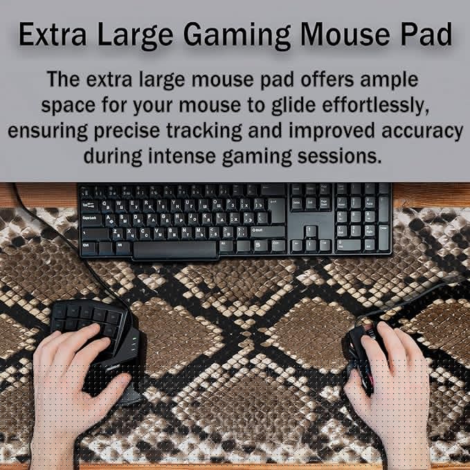 Gaming Mouse Pad Desk Accessories Kit, Keyboard Pad Big Mouse Pads, Desktop Computer Mat Non-Slip Rubber Base Waterproof with Stitched Edges, 35.4 X 15.7 inch for Work/Game/Office/Home
