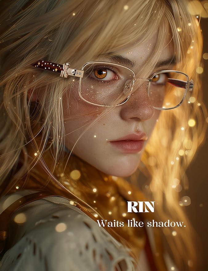TIJN Blue Light Blocking Glasses for Woman Men, Square Acetate Metal Frame Eye Glasses for Cosplay & Anime Girl, Rin