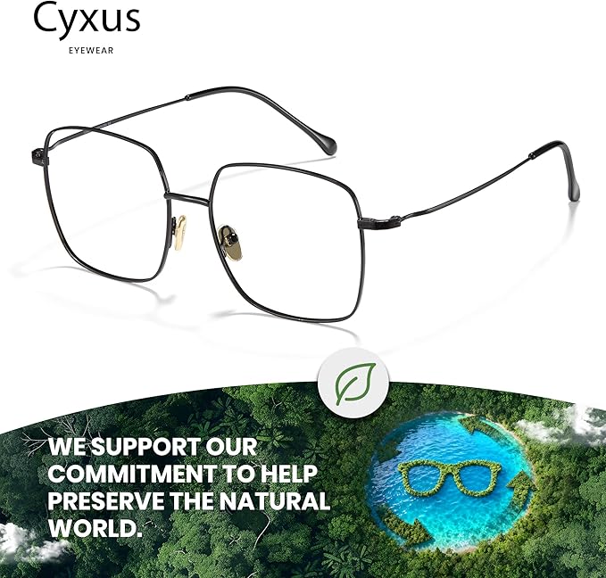 Cyxus Blue Light Glasses for Men and Women, Round Metal Frame Computer Eyeglasses for Office, Gaming, Reading 8090