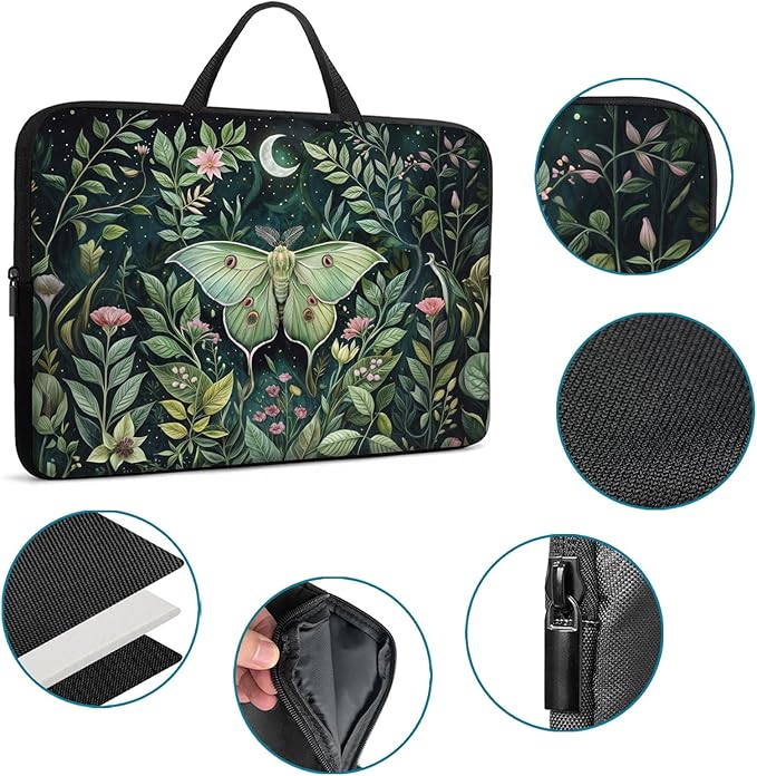 Laptop Sleeve Bag with Handle Computer Protective Soft Cover Case for 14 Inch 13 Inch Laptop,Wildflower Butterfly