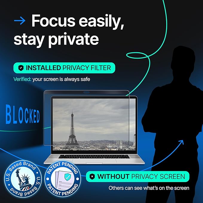 Magnetic Privacy Screen Compatible with MacBook Pro 16" 2019, 2020 Anti-Blue Light Laptop Screen Protector Filter Blue Light Blocking Filter