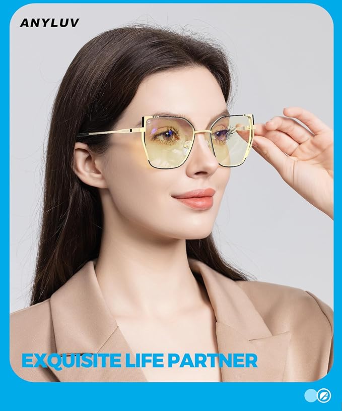 ANYLUV Blue Light Glasses for Woman Men, Womens Blue Light Blocking Glasses Computer Glasses Anti Eyestrain