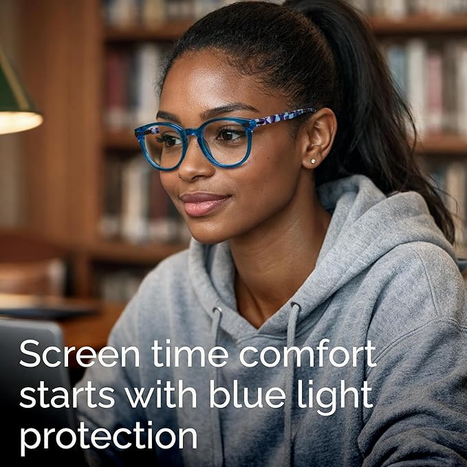 IBOANN Chic & Comfy Blue Light Glasses for Women - 3-Pack Round Frames, Screen-Ready Style with UV Protection Coating