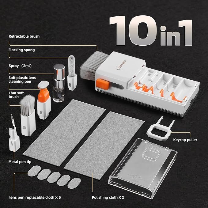 Keyboard Cleaner Laptop Cleaning Kit, All-in-One Keyboard Cleaning Kit, Laptop Cleaner Tool for MacBook iPad iPhone Computer, Portable Electronics Brush Tool for Tablet PC Camera Lens Earbuds Monitor - Image 7