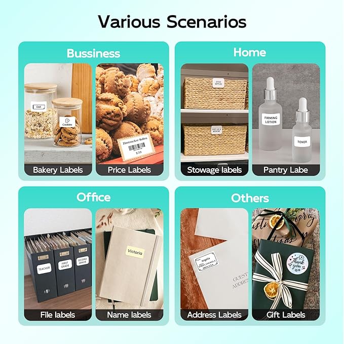 Phomemo M120 Smart Label Printer - 2" Bluetooth Thermal Label Maker with OCR & Voice Recognition, 3000 Labels Battery, 6000+ Icons for Business & Home