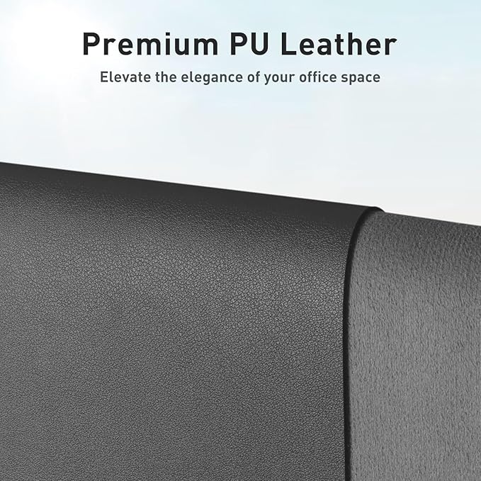 Aothia Leather Desk Pad Protector, Mouse Pad, Office Desk Mat, Non-Slip PU Leather Desk Blotter, Laptop Desk Pad, Waterproof Desk Writing Pad for Office and Home (Gray,36" x 17")