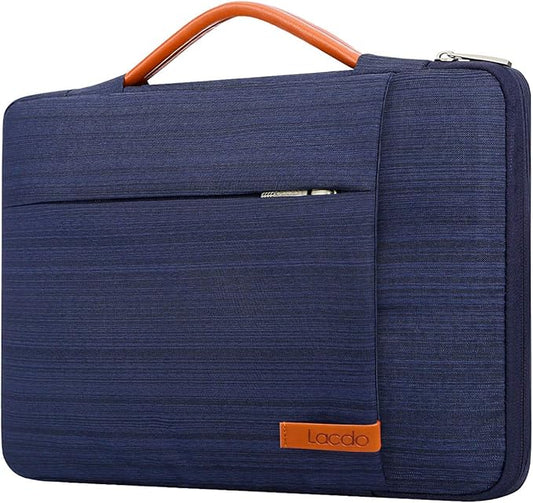 Lacdo 360° Protective Laptop Sleeve Case for 14 inch MacBook Pro M5 Pro/Max A3426 A3427 (2026), M5/M4/M3/M2/M1 A3434 A3112 A3401 A3185 A2918 A2992 | 13.8 inch Surface Laptop 7th Computer Bag, Blue