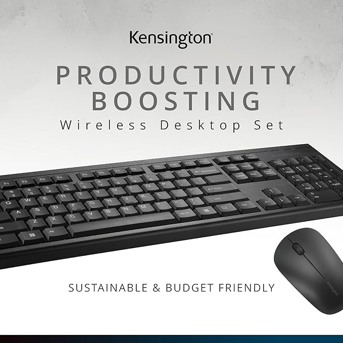Kensington KM150 EQ Wireless Desktop Set, Wireless Keyboard & Mouse (K75562NA)