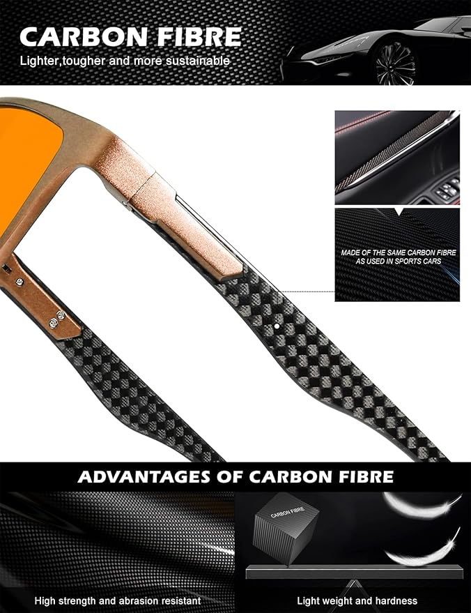 ANYLUV Carbon Fiber Reading Glasses for Men Women, Blue Light Blocking Computer Readers, Anti Glare Spring Hinge