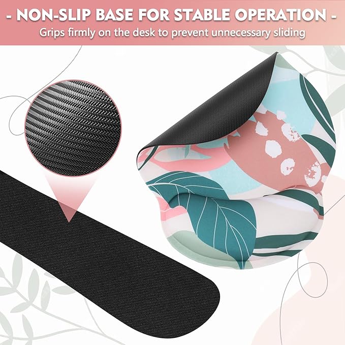 Mouse Pad and Keyboard Wrist Rest - Colorful Wrist Rest for Computer, Ergonomic Mouse Pad & Keyboard Pad, Memory Foam Wrist Support for Comfy Typing