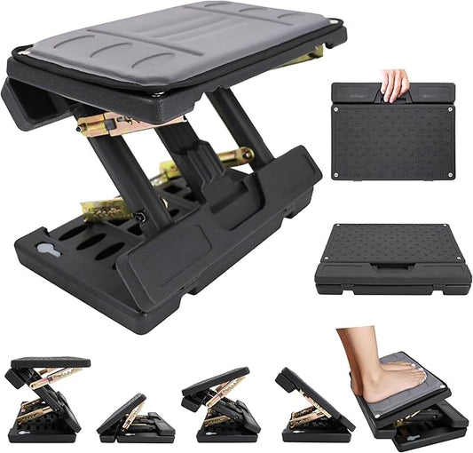 Adjustable Foot Rest Under Desk - Ergonomic Office Foot Stool with Massage, Leg Rest for Desk, Anti-Slip Design for Home & Work, Improves Posture (PB-Gray)