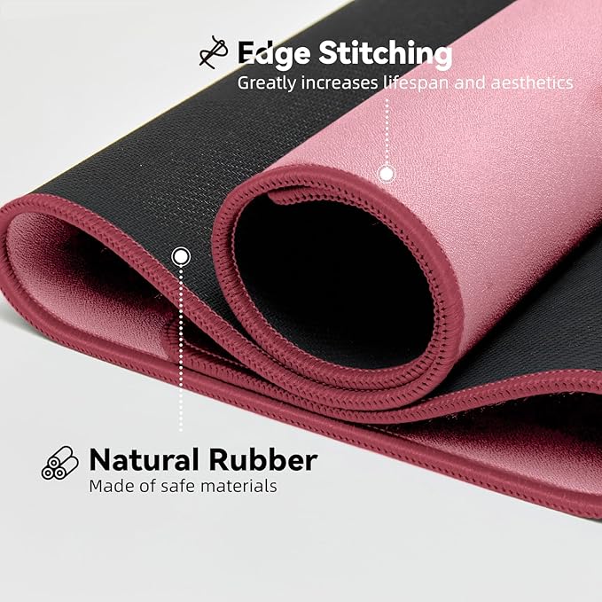 Waterproof Large Gaming Mouse Pad with Durable Stitched Edges, Non-Slip Rubber Base, Smooth Surface Mouse Mat Desk Pad for Home Office Gaming, 27.5"*11.8"*0.08",Pink
