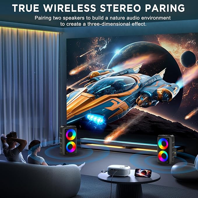 Portable Bluetooth Speaker,Karaoke Machine for Adults and Kids,with Lights Loud Big Bluetooth Speaker,Rechargeable Dj/PA Speaker System with TF Card,AUX in,REC,TWS for Outdoor Sport Home Party