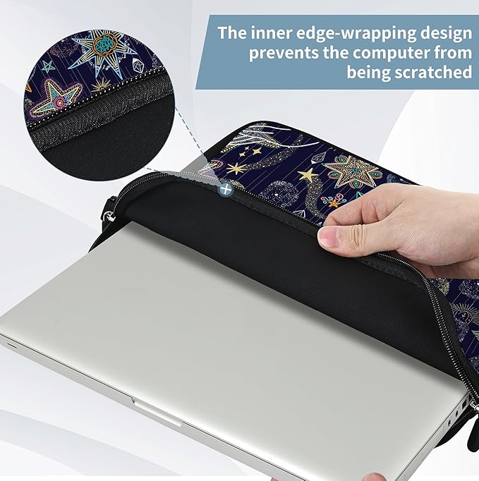 RICHEN 10 inch Messenger Bag Carrying Case with Handle Accessory Pocket Fits 7 to 10-Inch Laptops/Notebook/Kids Tablet (7-10.2 inch, Stars)