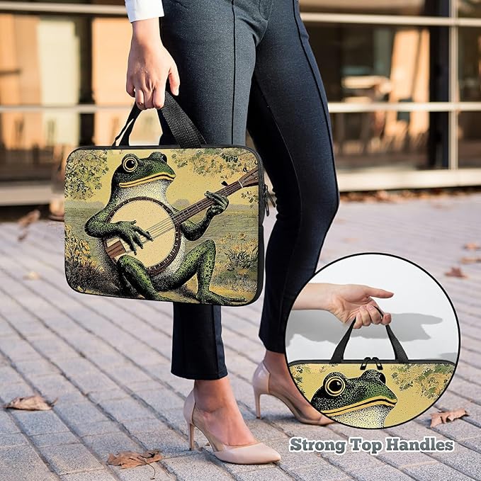 Laptop Sleeve Case Bag 15 inch, Music Frog Slim Carrying Case Handbag Travel Laptop Bag for 15 inch MacBook Air M3/M2/15 Pro/Surface Laptop 7/6/5/4/3/ Dell XPS 15 Plus