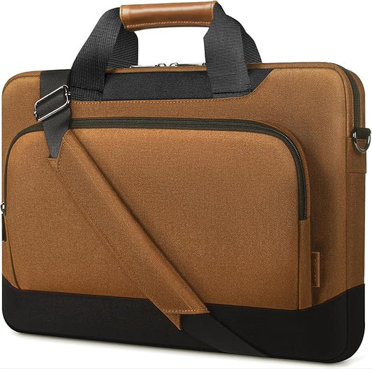 DOMISO 17-17.3 Inch Laptop Bag Large Capacity Shoulder Case for Dell Precision 17/MSI/HP Pavilion 17, Brown