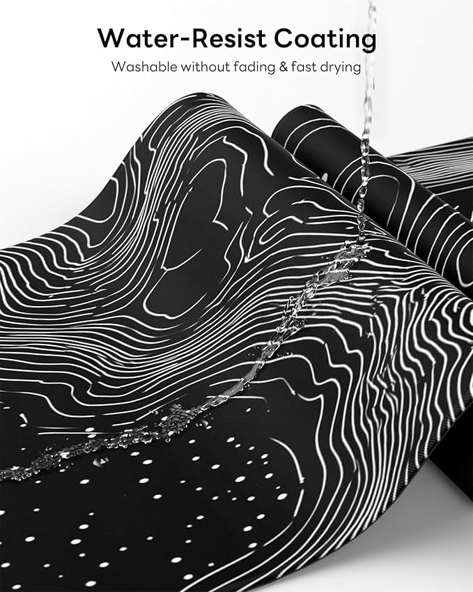 XL Gaming Mouse Pad, 31.5x15.7'' Large Desk Mat with Anti-Slip Rubber Base & Stitched Edges for Gaming, Office, Home - Linear Map