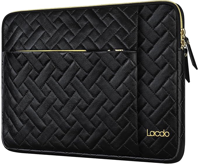 Lacdo Laptop Sleeve Case for 16 inch New MacBook Pro M5 Pro/Max A3428 A3429 (2026), M4/M3/M2/M1 A3403 A3186 A2991 A2780 A2485 2024-2019 | 15 inch Surface Laptop 7 6 5 4 Computer Bag, Elegant Black