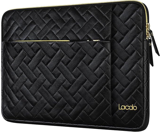 Lacdo Laptop Sleeve Case for 16 inch New MacBook Pro M5 Pro/Max A3428 A3429 (2026), M4/M3/M2/M1 A3403 A3186 A2991 A2780 A2485 2024-2019 | 15 inch Surface Laptop 7 6 5 4 Computer Bag, Elegant Black