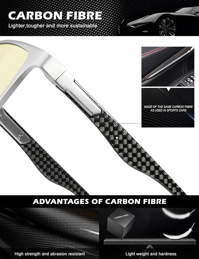 ANYLUV Carbon Fiber Reading Glasses for Men Women, Blue Light Blocking Computer Readers, Anti Glare Spring Hinge