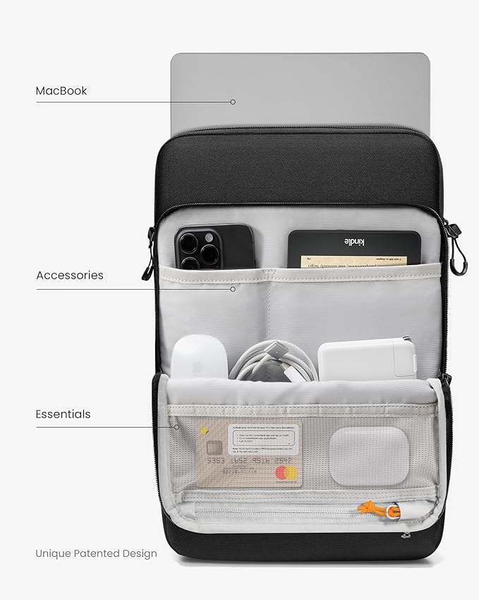 tomtoc 360 Protective Laptop Sleeve Designed for 16-inch New MacBook Pro M5/M4/M3/M2/M1 Pro/Max 2026-2019, Water-Resistant Well-Organized Accessory Sleeve Case with Handle
