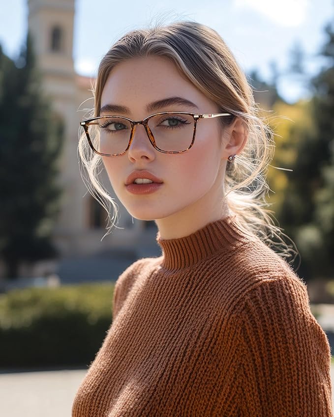 Cyxus Blue Light Blocking Glasses Men Woman Square TR90 Frame Anti Eyestrain Office Computer Gaming Study 8208