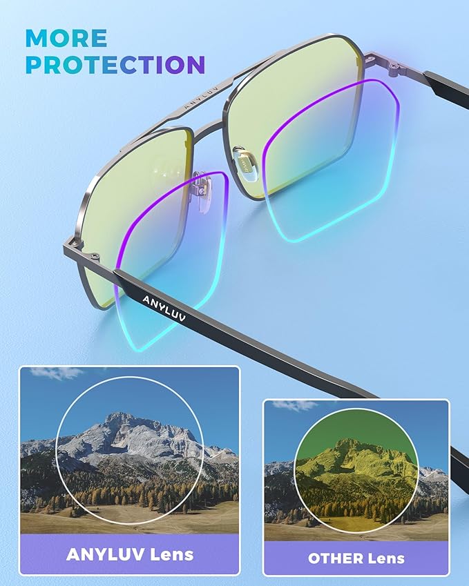 ANYLUV Blue Light Glasses Men/Women, Blue Light Blocking Glasses, Computer Screen Blocker Eyes Protection Glasses